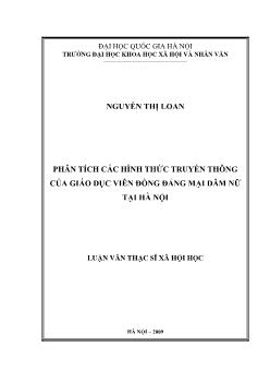 Luận văn Phân tích các hình thức truyền thông của giáo dục viên đồng đẳng mại dâm nữ tại Hà Nội