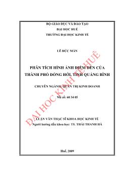 Luận văn Phân tích hình ảnh điểm đến của thành phố Đồng Hới, tỉnh Quảng Bình