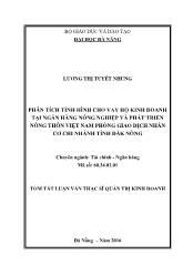 Luận văn Phân tích tình hình cho vay hộ kinh doanh tại Ngân hàng Nông nghiệp và Phát triển Nông thôn Việt Nam phòng giao dịch Nhân Cơ chi nhánh Tỉnh Đăk Nông