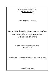 Luận văn Phân tích tình hình Cho vay tiêu dùng tại Ngân hàng TMCP Hàng Hải - Chi nhánh Đà Nẵng