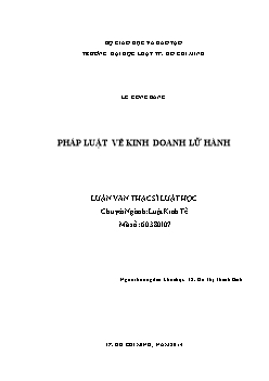 Luận văn Pháp luật về kinh doanh lữ hành