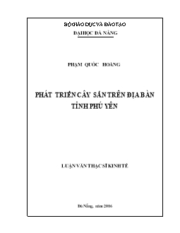 Luận văn Phát triển cây sắn trên địa bàn tỉnh Phú Yên