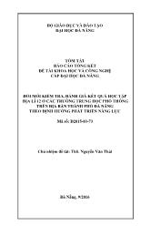 Tóm tắt Đề tài Đổi mới kiểm tra, đánh giá kết quả học tập Địa lí 12 ở các trường Trung học phổ thông trên địa bàn thành phố Đà Nẵng theo điṇ h hướng phát triển năng lực