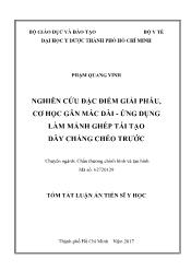 Tóm tắt Luận án Nghiên cứu đặc điểm giải phẫu, cơ học gân mác dài - Ứng dụng làm mảnh ghép tái tạo dây chằng chéo trước