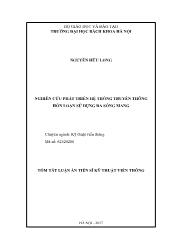 Tóm tắt Luận án Nghiên cứu phát triển hệ thống truyền thông hỗn loạn sử dụng đa sóng mang