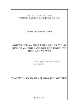 Tóm tắt Luận án Nghiên cứu và phát triển các kỹ thuật định vị và định danh kết hợp thông tin hình ảnh và wifi