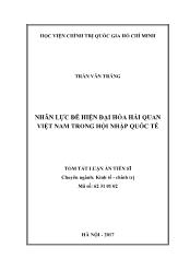 Tóm tắt Luận án Nhân lực để hiện đại hóa Hải quan Việt Nam trong hội nhập quốc tế