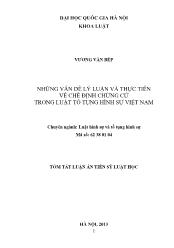 Tóm tắt Luận án Những vấn đề lý luận và thực tiễn về chế định chứng cứ trong luật tố tụng hình sự Việt Nam