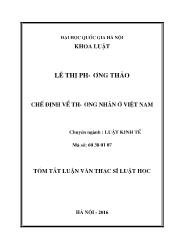 Tóm tắt Luận văn Chế định về thương nhân ở Việt Nam