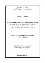 Tóm tắt Luận văn Đánh giá hiện trạng và đề xuất giải pháp quản lý chất thải rắn y tế nguy hại trên địa bàn thành phố Đà Nẵng