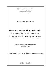 Tóm tắt Luận văn Đánh giá thành tích nhân viên tại Công ty cổ phần đầu tư và phát triển giáo dục Đà Nẵng