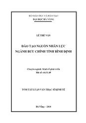 Tóm tắt Luận văn Đào tạo nguồn nhân lực ngành bưu chính tỉnh Bình Định