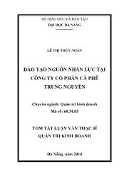 Tóm tắt Luận văn Đào tạo nguồn nhân lực tại Công ty cổ phần cà phê Trung Nguyên