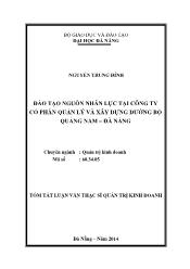 Tóm tắt Luận văn Đào tạo nguồn nhân lực tại Công ty Cổ phần Quản lý và Xây dựng đường bộ Quảng Nam - Đà Nẵng