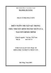 Tóm tắt Luận văn Diễn ngôn truyện kể trong tiểu thuyết Đêm Thánh nhân của Nguyễn Đình Chính