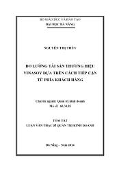 Tóm tắt Luận văn Đo lường tài sản thương hiệu Vinasoy dựa trên cách tiếp cận từ phía khách hàng