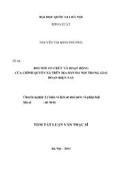 Tóm tắt Luận văn Đổi mới tổ chức và hoạt động của chính quyền xã trên địa bàn Hà Nội trong giai đoạn hiện nay