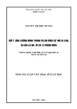 Tóm tắt Luận văn Đối tượng chứng minh trong vụ án hình sự mà bị can, bị cáo là người chưa thành niên