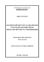 Tóm tắt Luận văn Giải pháp liên kết với các địa phương vùng duyên hải miền Trung trong thu hút FDI của tỉnh Bình Định