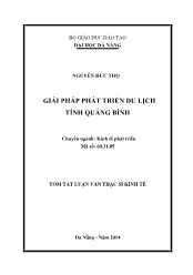 Tóm tắt Luận văn Giải pháp phát triển du lịch tỉnh Quảng Bình