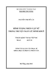 Tóm tắt Luận văn Hình tượng nhân vật nữ trong truyện ngắn Lê Minh Khuê