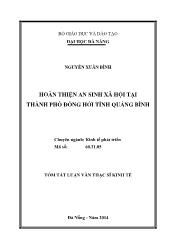 Tóm tắt Luận văn Hoàn thiện an sinh xã hội tại thành phố Đồng Hới, tỉnh Quảng Bình