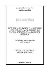 Tóm tắt Luận văn Hoàn thiện công tác đào tạo nguồn nhân lực tại công ty trách nhiệm hữu hạn một thành viên thương mại và dịch vụ Minh Dũng