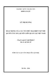 Tóm tắt Luận văn Hoạt động của các tổ chức đại diện tập thể quyền tác giả, quyền liên quan tại Việt Nam