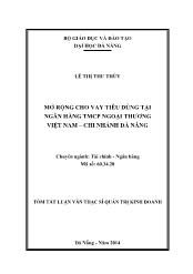 Tóm tắt Luận văn Mở rộng cho vay tiêu dùng tại Ngân hàng TMCP Ngoại Thương Việt Nam – Chi nhánh Đà Nẵng