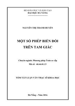 Tóm tắt Luận văn Một số phép biến đổi trên tam giác