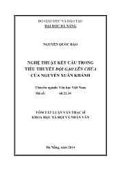 Tóm tắt Luận văn Nghệ thuật kết cấu trong tiểu thuyết đội gạo lên chùa của Nguyễn Xuân Khánh