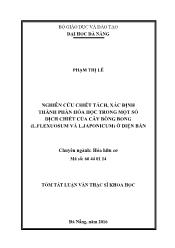 Tóm tắt Luận văn Nghiên cứu chiết tách, xác định thành phần hóa học trong một số dịch chiết của cây bòng bong (L. flexuosum và L. japonicum) ở Điện Bàn
