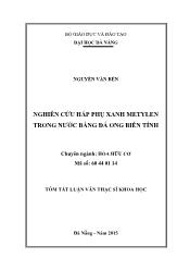 Tóm tắt Luận văn Nghiên cứu hấp phụ xanh metylen trong nước bằng đá ong biến tính