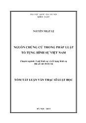 Tóm tắt Luận văn Nguồn chứng cứ trong pháp luật tố tụng hình sự Việt Nam