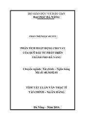 Tóm tắt Luận văn Phân tích hoạt động cho vay của quỹ đầu tư phát triển thành phố Đà Nẵng