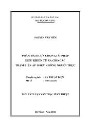 Tóm tắt Luận văn Phân tích lựa chọn giải pháp điều khiển từ xa cho các TBA 110kV không người trực trong tương lai