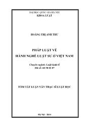 Tóm tắt Luận văn Pháp luật về hành nghề luật sư ở Việt Nam