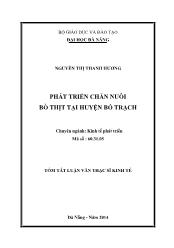 Tóm tắt Luận văn Phát triển chăn nuôi bõ thịt tại huyện Bố Trạch