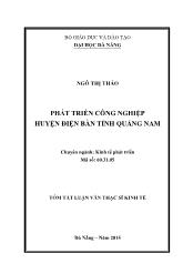 Tóm tắt Luận văn Phát triển công nghiệp huyện điện bàn tỉnh Quảng Nam