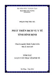 Tóm tắt Luận văn Phát triển dịch vụ y tế tỉnh Bình Định