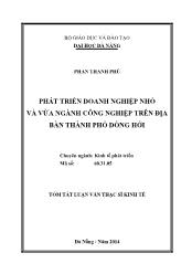 Tóm tắt Luận văn Phát triển doanh nghiệp nhỏ và vừa ngành công nghiệp trên địa bàn thành phố Đồng Hới