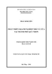 Tóm tắt Luận văn Phát triển doanh nghiệp nhỏ và vừa tại thành phố Quy Nhơn