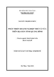 Tóm tắt Luận văn Phát triển doanh nghiệp nhỏ và vừa trên địa bàn tỉnh Quảng Bình
