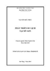 Tóm tắt Luận văn Phát triển du lịch tại Mỹ Sơn