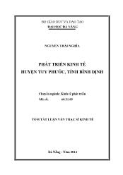 Tóm tắt Luận văn Phát triển kinh tế huyện Tuy Phước, tỉnh Bình Định