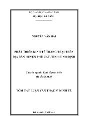 Tóm tắt Luận văn Phát triến kinh tế trang trại trên địa bàn huyện Phù Cát tỉnh Bình Định