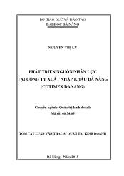 Tóm tắt Luận văn Phát triển nguồn nhân lực tại Công ty Xuất nhập khẩu Đà Nẵng (Cotimex Danang)