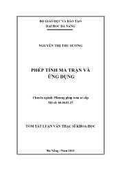 Tóm tắt Luận văn Phép tính ma trận và ứng dụng