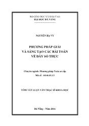 Tóm tắt Luận văn Phương pháp giải và sáng tạo các bài toán về dãy số thực