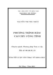 Tóm tắt Luận văn Phương trình hàm Cauchy cộng tính